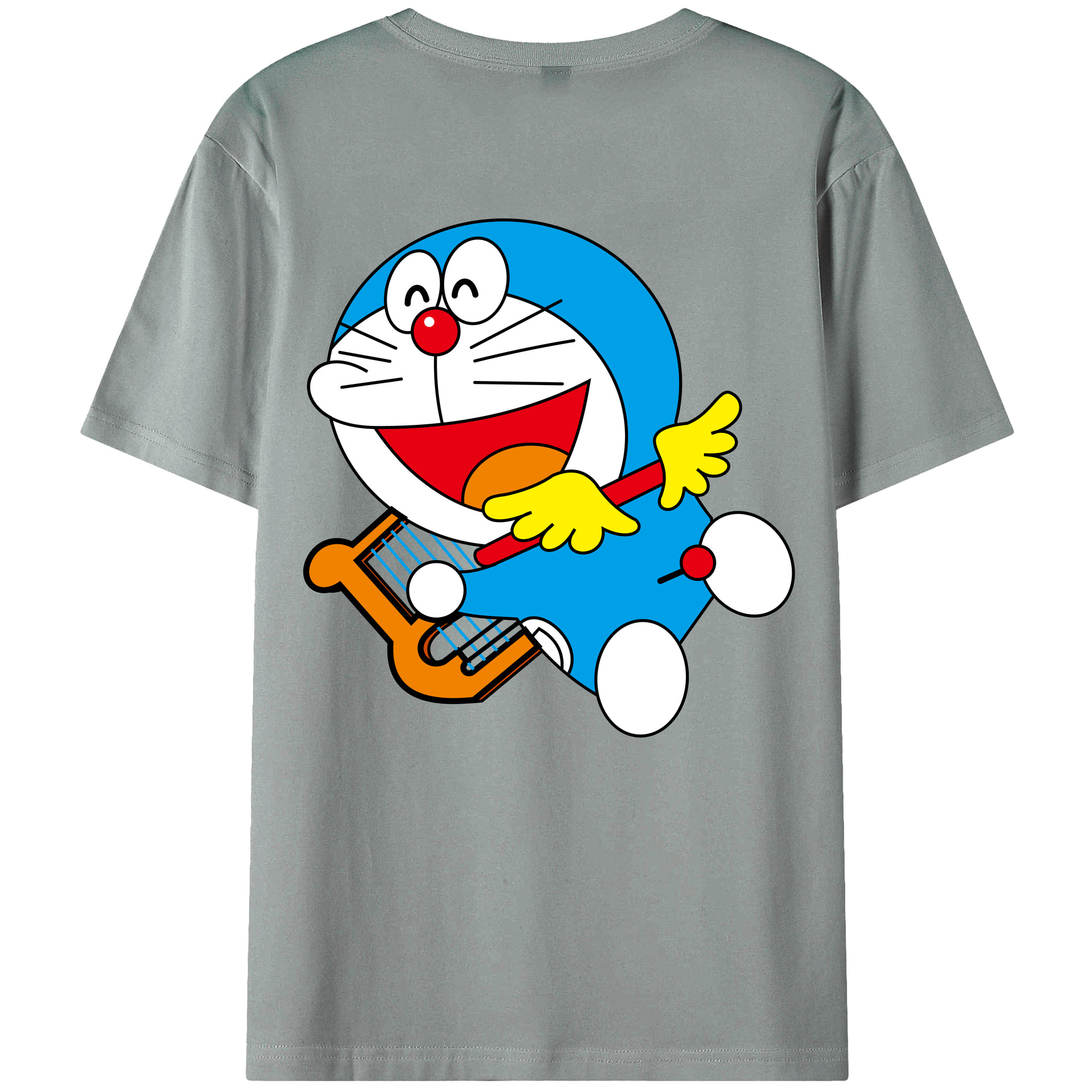 （画像用） ドラえもん Doraemon 綿100％ メンズ半袖Tシャツ（バックプリント） 通気性